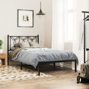 Bed Frame Black Steel Twin Bed Frame Rectangular Modern
