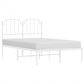 Bed Frame White Steel Small Double Bed Frame Rectangula...