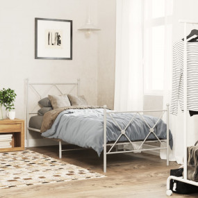 Bed Frame White Steel Small Single Bed Frame Rectangula...