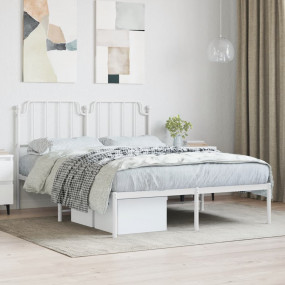 Bed Frame White Powder-coated steel 55.1 x 78.7 in Bed ...