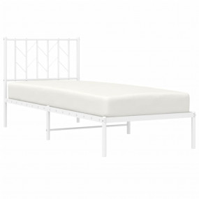 Bed Frame White Steel Single Bed Frame Rectangular