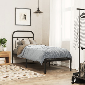 Bed Frame Black Steel Small Single Bed Frame Rectangula...