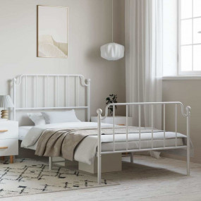 Bed Frame White Steel Single Classic/Traditional Style ...