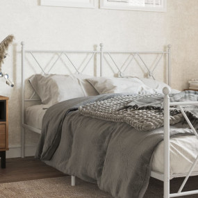 Headboard White Steel 55 in Double Bed Decorative Inlay...