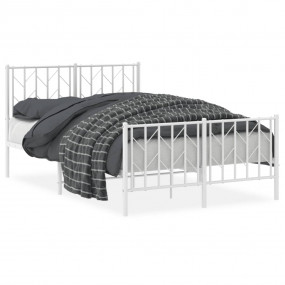 Bed Frame White Steel Double Bed Frame Rectangular