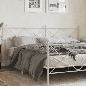 Headboard White Steel 78.7 in Decorative Inlays Headboa...