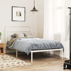 Bed Frame White Steel Twin Bed Frame Rectangular Modern