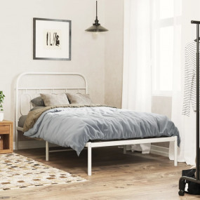 Bed Frame White Steel Twin Bed Frame Rectangular Modern