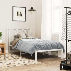 Bed Frame White Steel Small Single Bed Frame Rectangula...