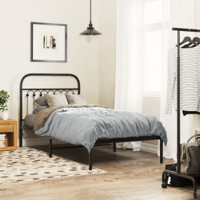 Bed Frame Black Steel Twin Bed Frame Rectangular Durabl...