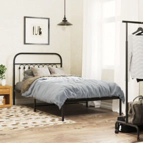 Bed Frame Black Steel Twin Bed Frame Rectangular Tradit...