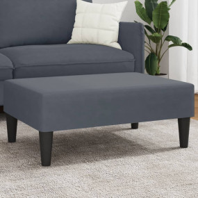 Footstool Dark Grey Velvet (100% polyester), plywood, p...