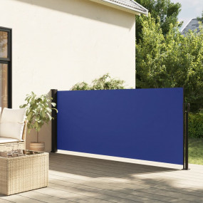 Retractable Side Awning Blue 100% Polyester with PU Coa...