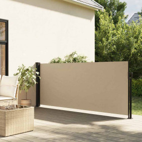 Retractable Side Awning Beige Polyester with PU coating