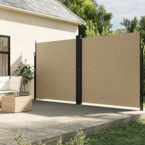 Retractable Side Awning Beige 100% polyester with PU co...