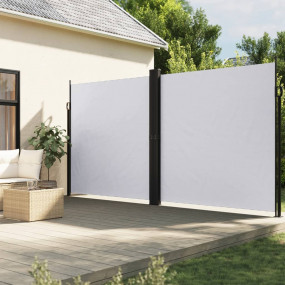 Retractable Side Awning White Polyester with PU coating