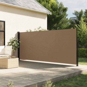 Retractable Side Awning Taupe Polyester with PU coating