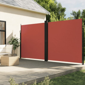 Retractable Side Awning Terracotta Polyester with PU co...