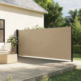 Retractable Side Awning Beige 100% polyester with a PU ...