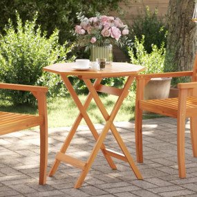 Garden Table Brown Solid Acacia wood Compact Foldable