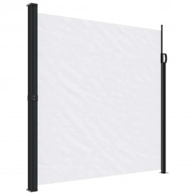 Retractable Side Awning White 100% polyester with PU co...