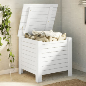Storage Box White Solid pine wood 23.6 x 19.3 x 21.3 in