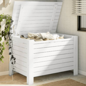 Storage Box White Solid Pine Wood Medium Storage Box