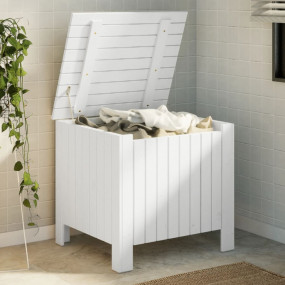Storage Box White Solid pine wood 23.6 x 19.3 x 21.3 in