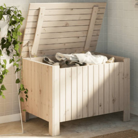Storage Box Natural Wood Solid Pine Wood Medium Storage...