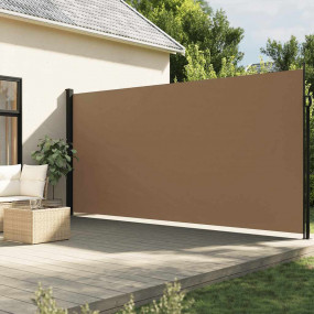 Retractable Side Awning Taupe 100% polyester with PU co...