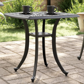 Garden Table Black Cast Aluminum Medium Durable Garden ...