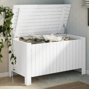 Storage Box White Solid Pine Wood Large Storage Box Rec...
