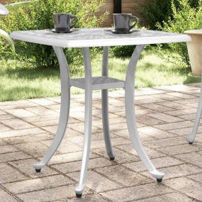 Garden Table White Cast Aluminum Small Lightweight Gard...