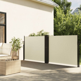 Retractable Side Awning Cream 100% polyester with a PU ...