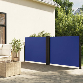 Retractable Side Awning Blue Polyester with PU coating,...