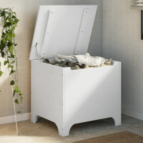 Storage Box White Solid Pine Wood Medium Storage Box