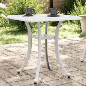 Garden Table White Cast Aluminum Small Durable Garden T...