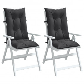 Highback Chair Cushion Set of 2 Melange Anthracite 100%...