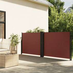 Retractable Side Awning Brown Polyester with PU coating