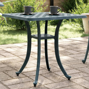 Garden Table Green Cast Aluminum 20.9 in Decorative Inl...