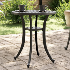 Garden Table Black Cast Aluminum Small Durable Garden T...