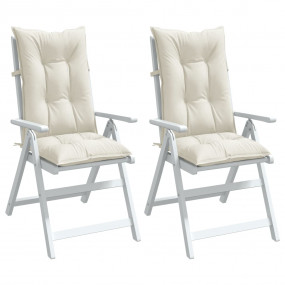 Highback Chair Cushion Set of 2 Melange cream Polyester