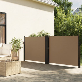 Retractable Side Awning Taupe 100% polyester with PU co...