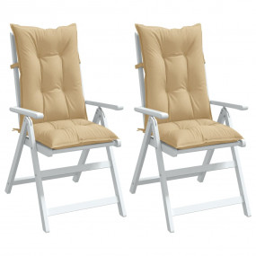 Highback Chair Cushion Set of 2 Melange Beige