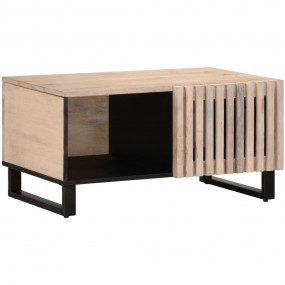 Coffee Table White Solid mango wood 31.5x20.1 in Coffee...