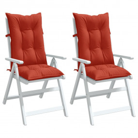Highback Chair Cushion Set of 2 Melange red 100% polyes...