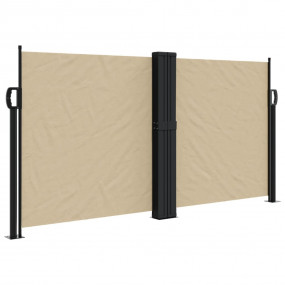 Retractable Side Awning Beige Polyester with PU coating