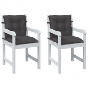 Lowback Chair Cushion Set of 2 Melange anthracite 100% ...