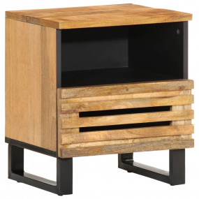 Bedside Cabinet Brown Solid mango wood, engineered wood...