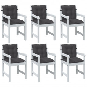 Lowback Chair Cushion Set of 6 Melange Anthracite 100% ...